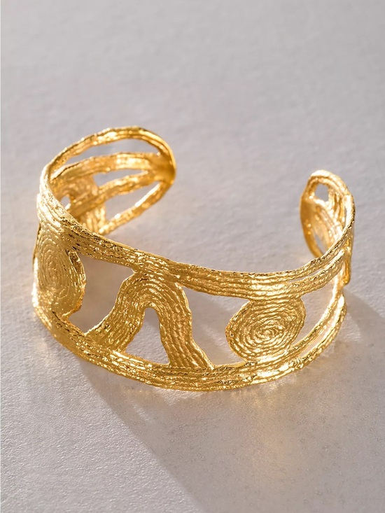 Free People Other - COG Nocturne Gold Textured Openwork Cuff Bracelet